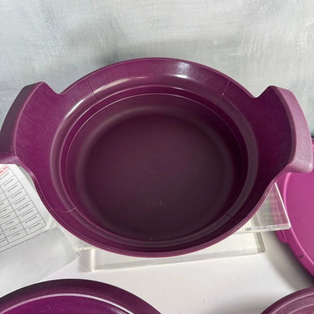 Tupperware Purple SMART STEAMER 4 Pc. Microwave Cooker Set
